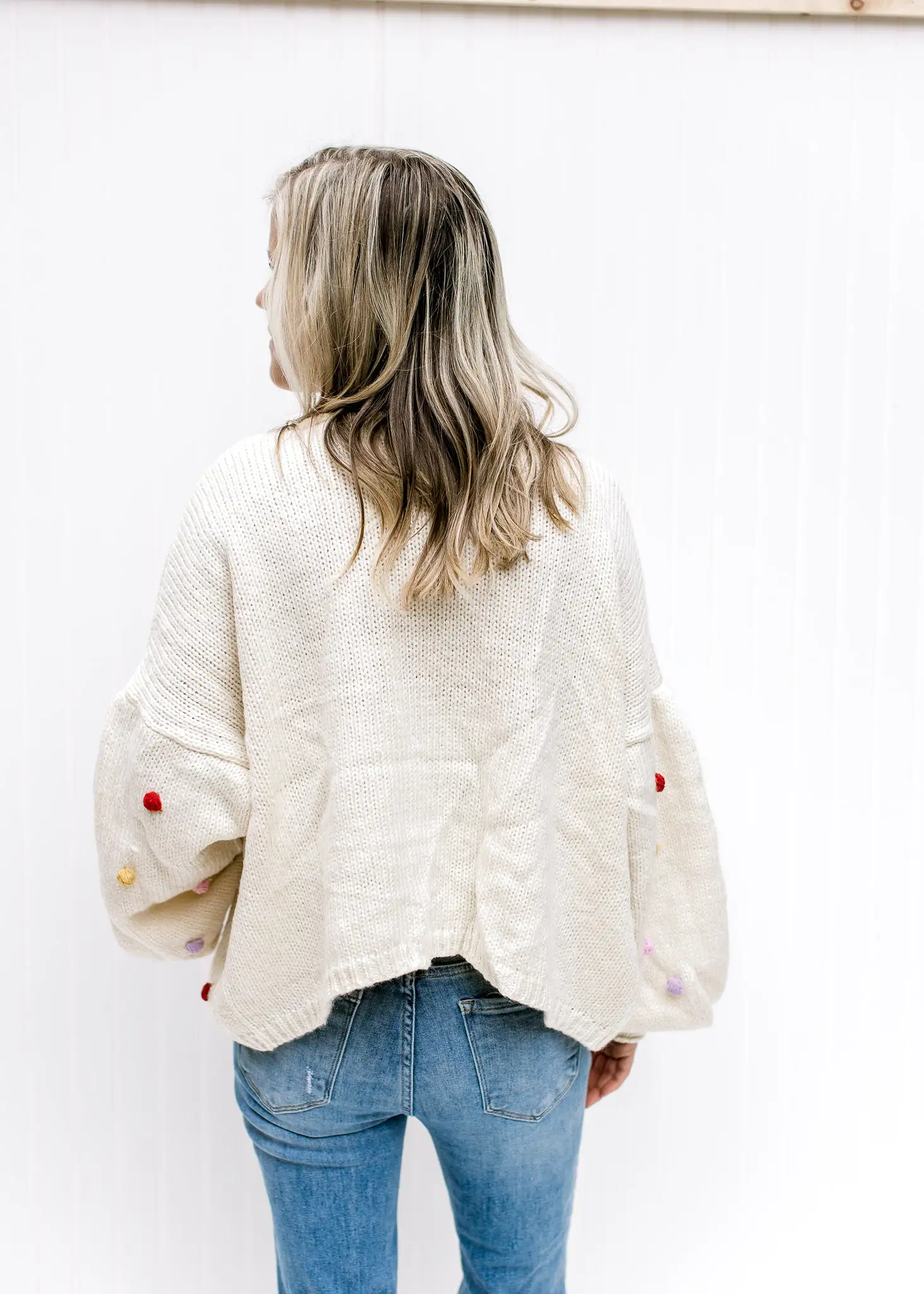 Oatmeal Pom Pom Sweater