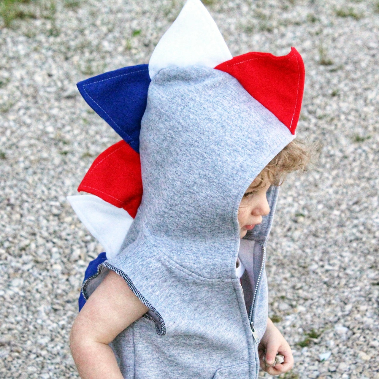 Patriotic Hoodie - Red, White and Blue | July 4th Spikes Dino Hoodie