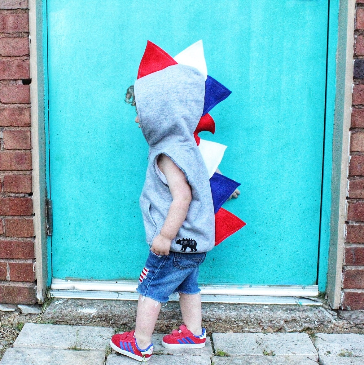 Patriotic Hoodie - Red, White and Blue | July 4th Spikes Dino Hoodie