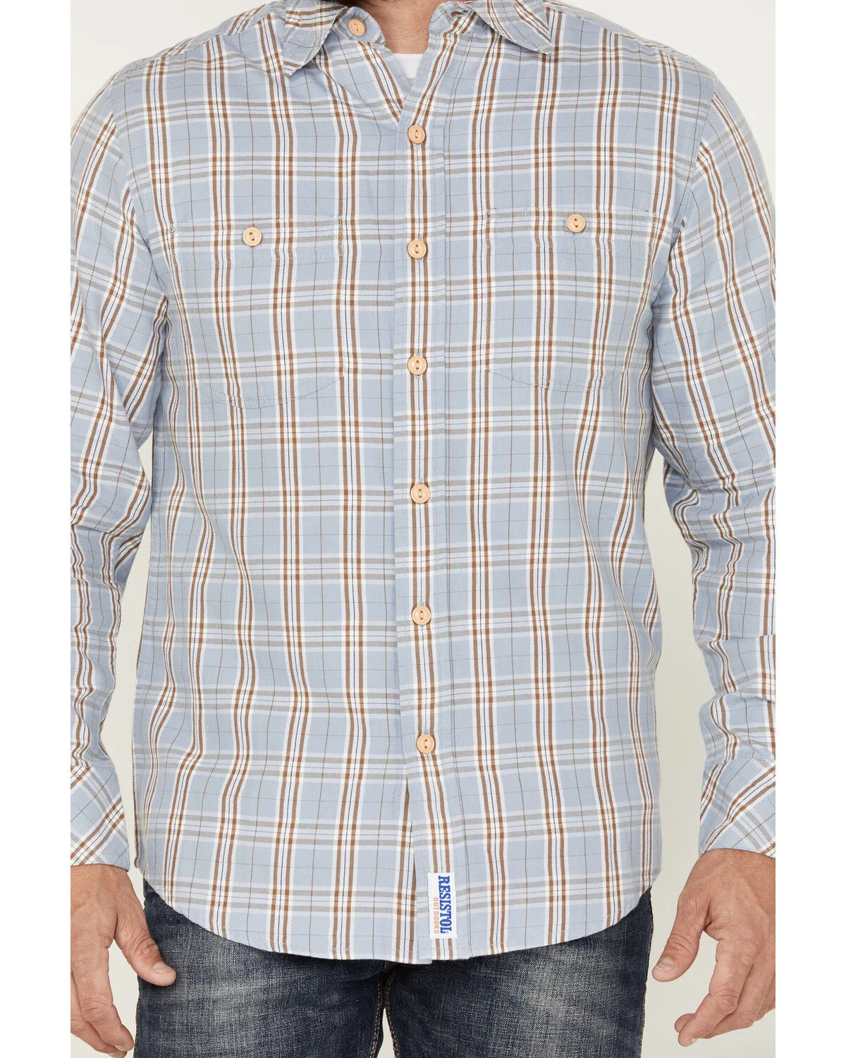 Product Name:  Resistol Men's Dakota Medium Plaid Print Long Sleeve Button Down Shirt