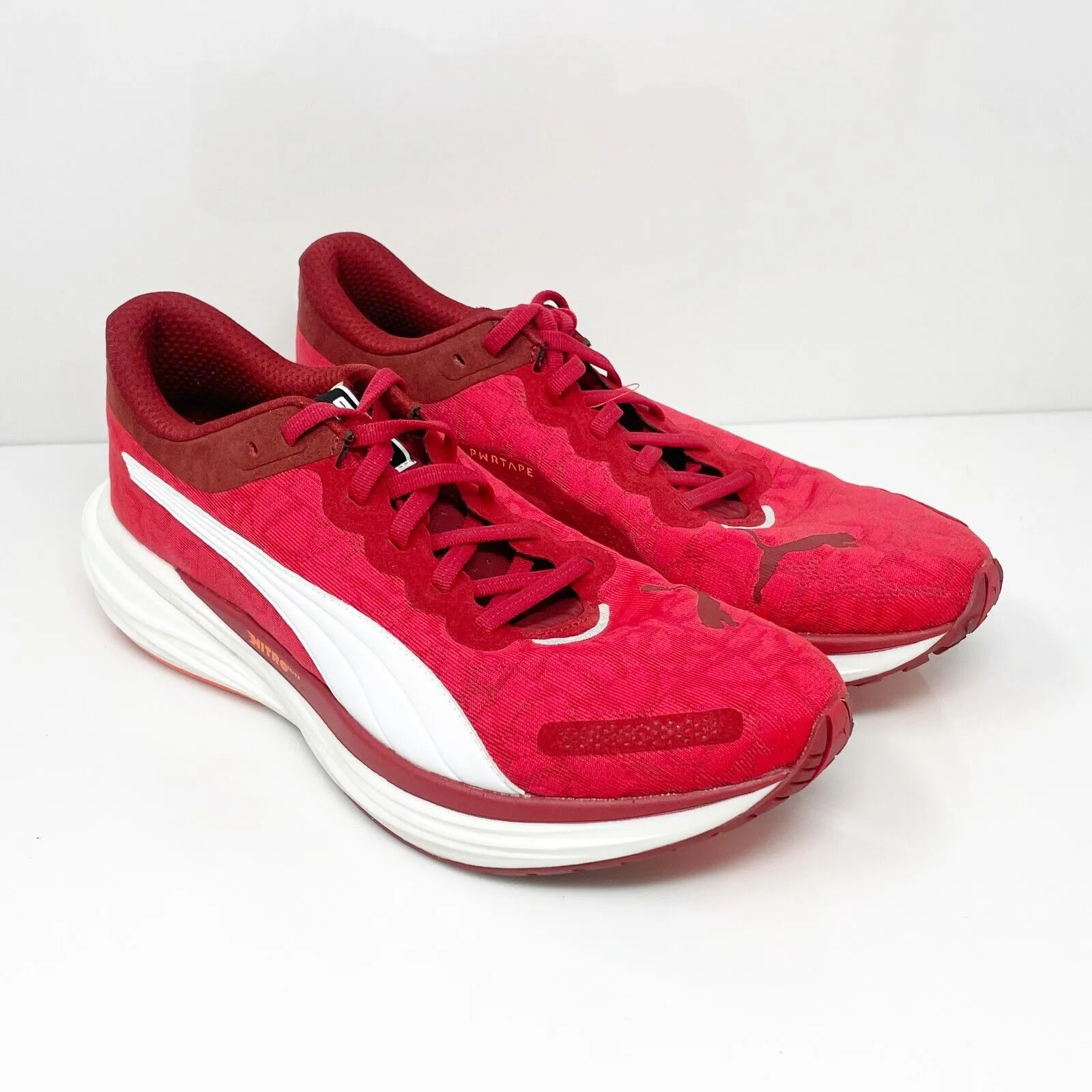 Puma Mens Deviate Nitro 2 378436-01 Red Running Shoes Sneakers Size 10.5