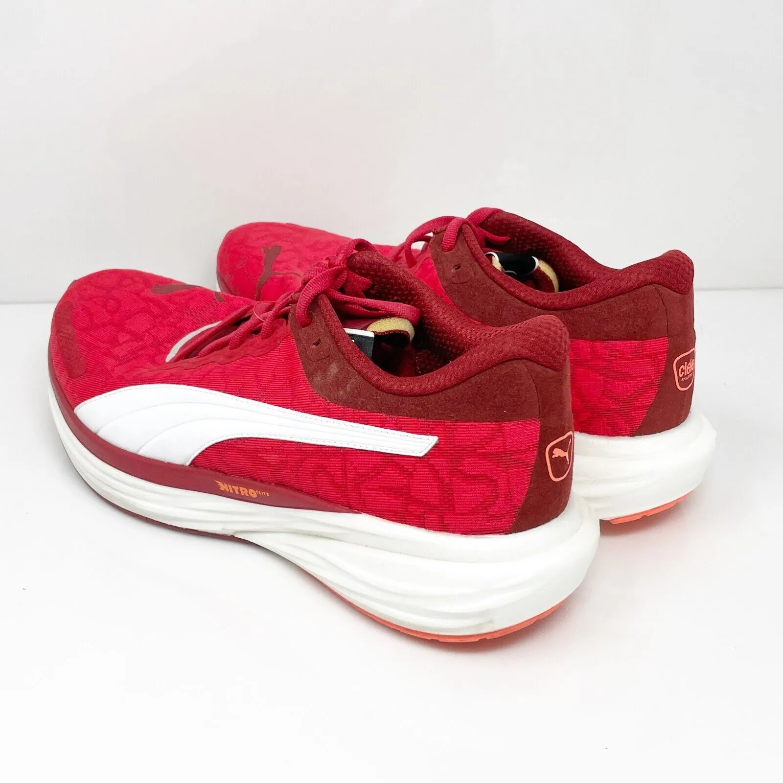 Puma Mens Deviate Nitro 2 378436-01 Red Running Shoes Sneakers Size 10.5