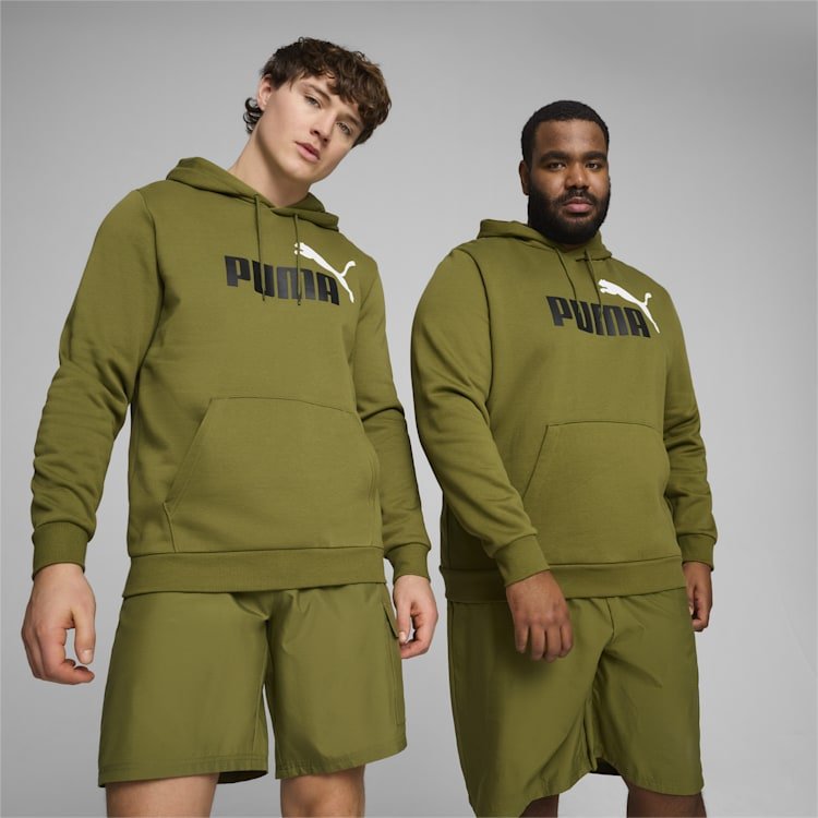 PUMA MENS ESSENTIAL LOGO HOODIE OLIVE