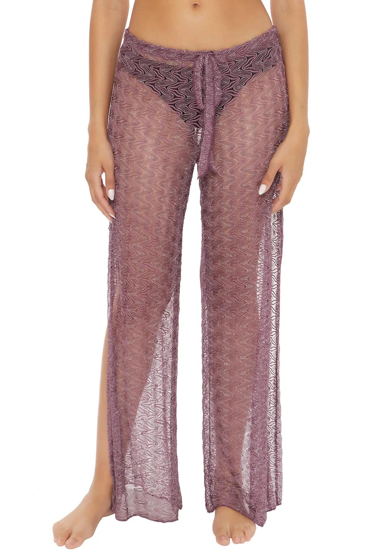 Riviera Metallic Crochet Pants