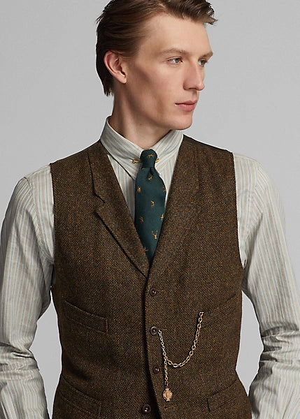 RRL Wool Tweed Notch Lapel Vest