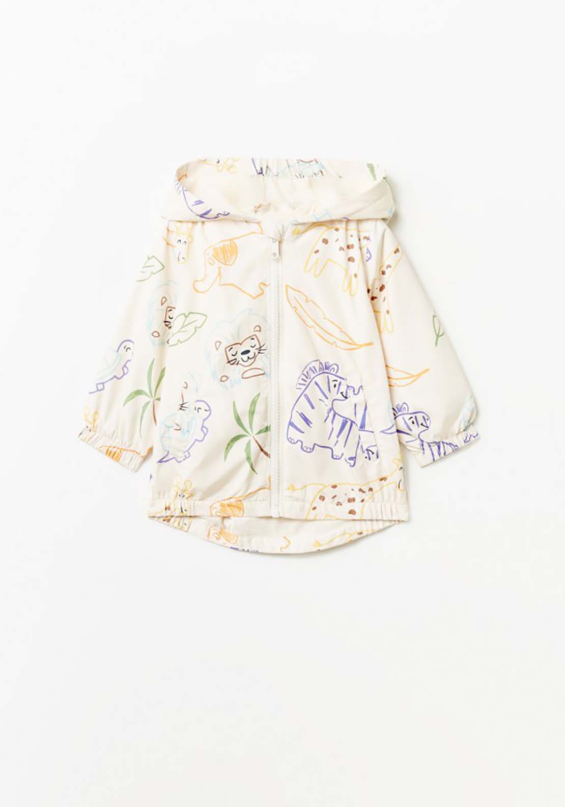 Safari Print Raincoat - Cream