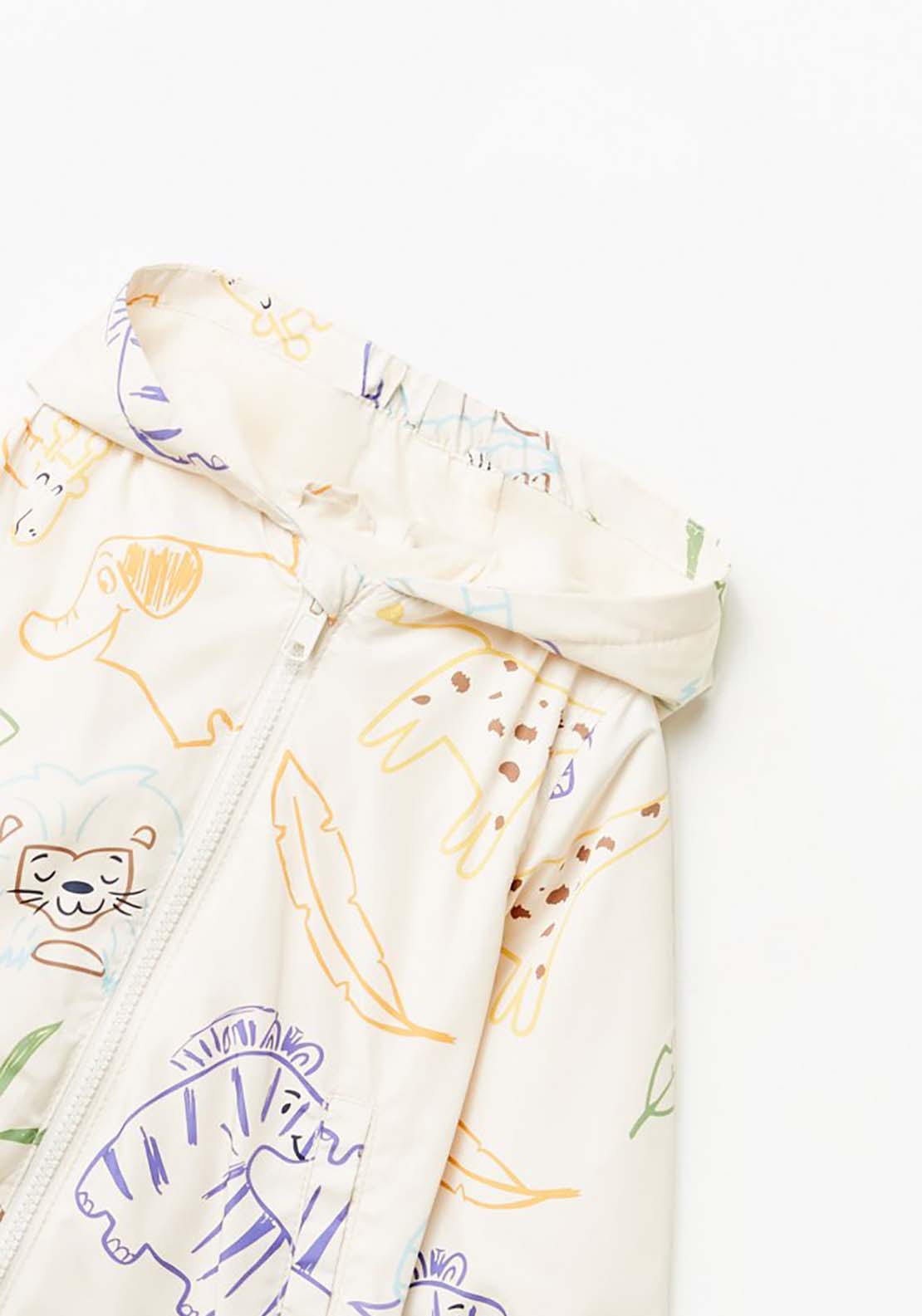 Safari Print Raincoat - Cream