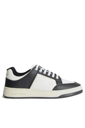 Saint Laurent Sl/61 Sneakers In Grained Leather Black/White