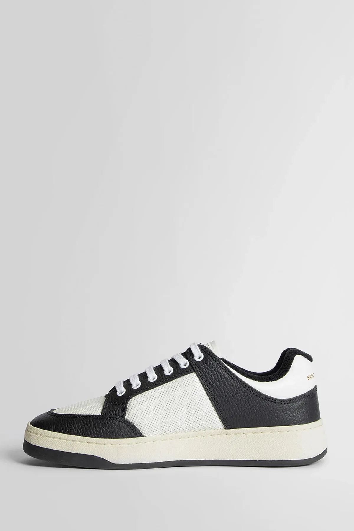 Saint Laurent Sl/61 Sneakers In Grained Leather Black/White