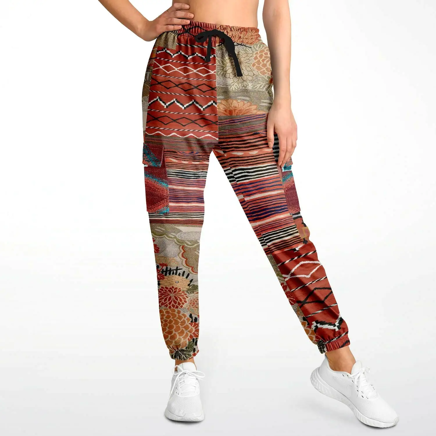 Sedona Orange Stripe Unisex Eco-Poly Cargo Joggers