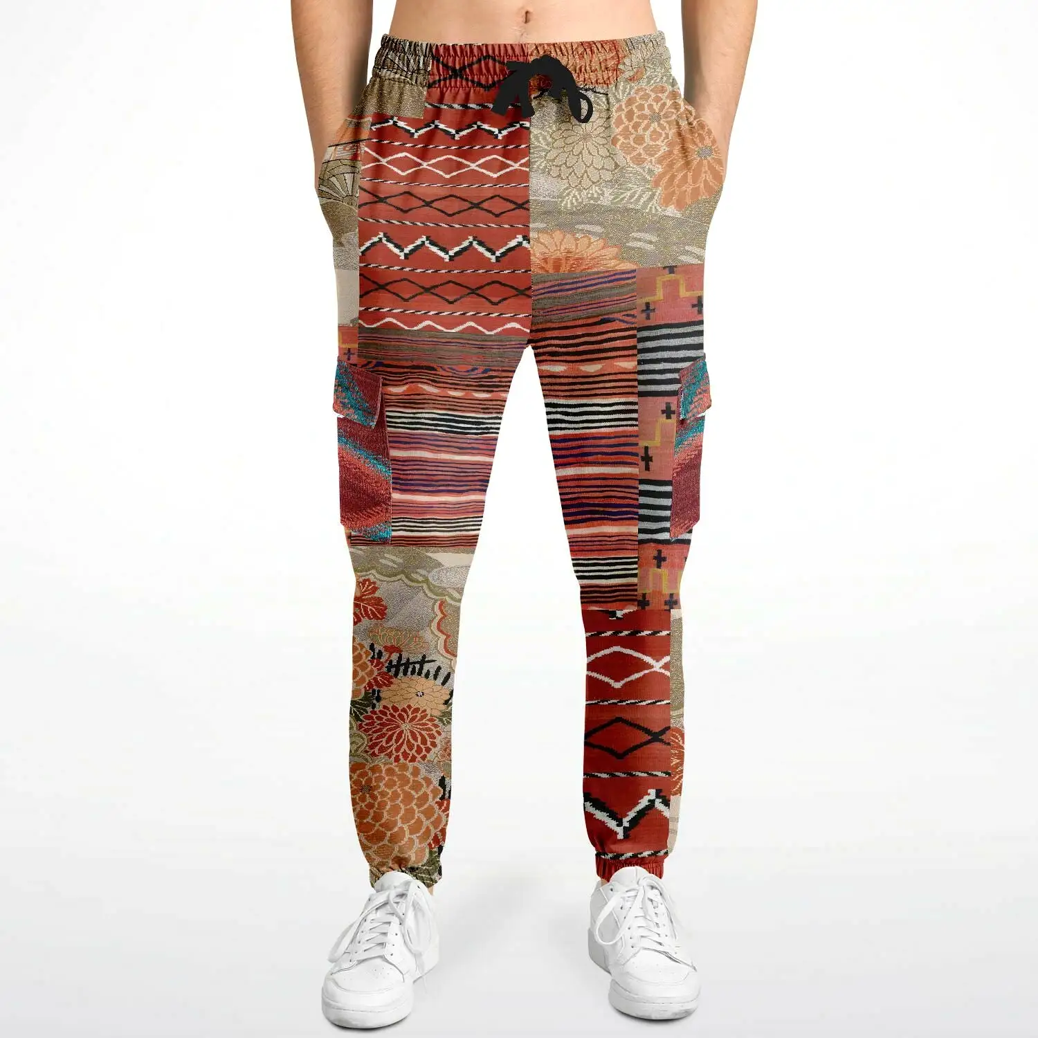 Sedona Orange Stripe Unisex Eco-Poly Cargo Joggers