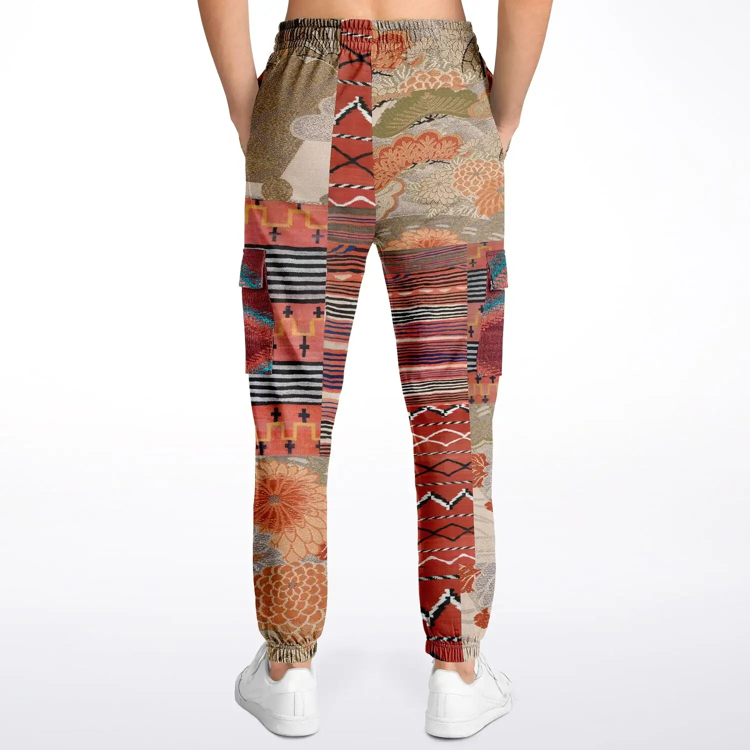 Sedona Orange Stripe Unisex Eco-Poly Cargo Joggers