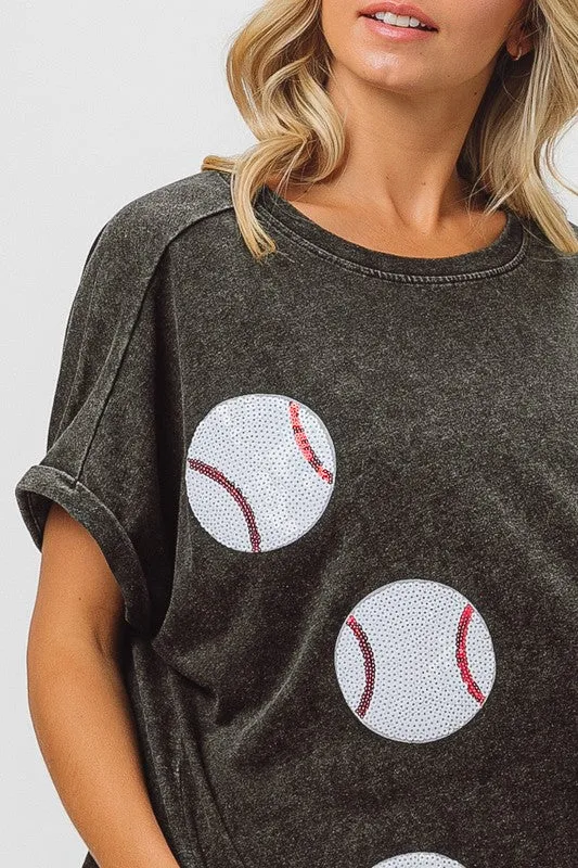 Sequin Baseballs Top