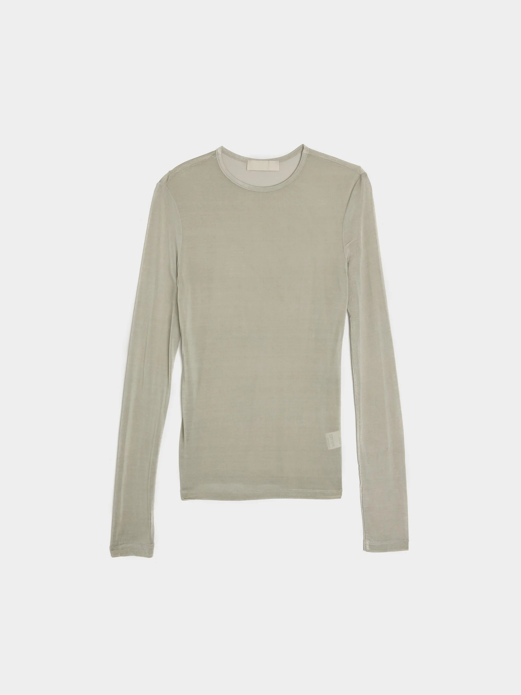 Sheer Long Sleeve Shirt, Light Grey