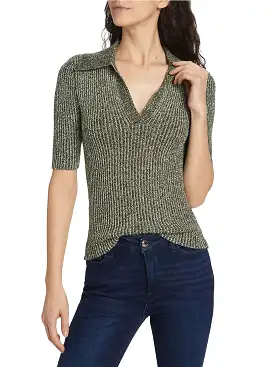 Simkhai Gracey Polo V Neck Top Griffith Luminary Marley