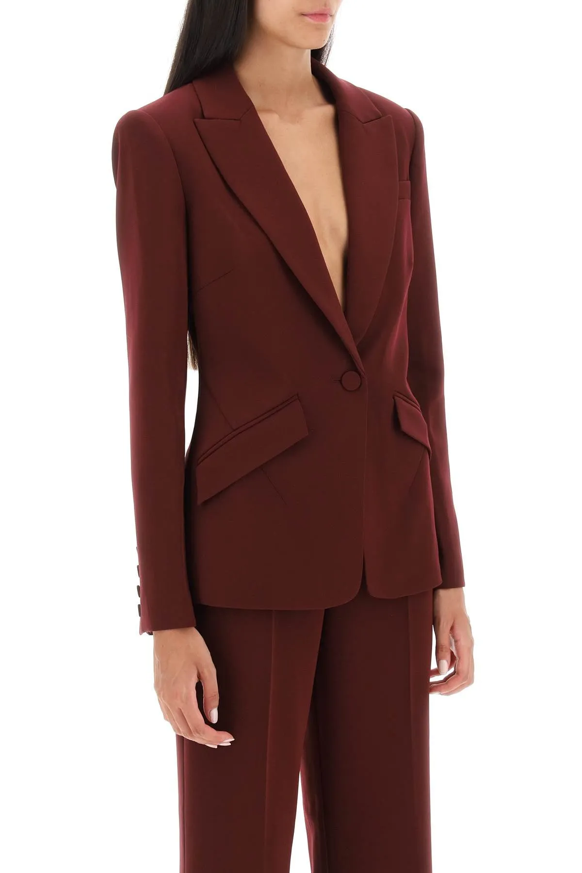 Stretch Cady Single Breasted Blazer