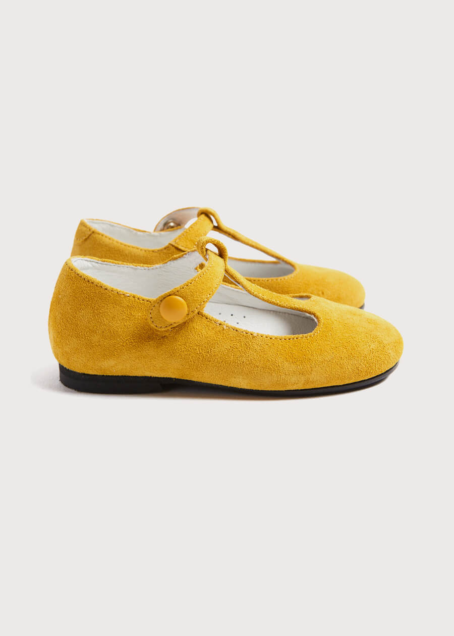 Suede Charlotte Shoes in Mustard (24-34EU)