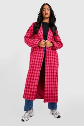 Tall Oversized Houndstooth Wool Look Coat