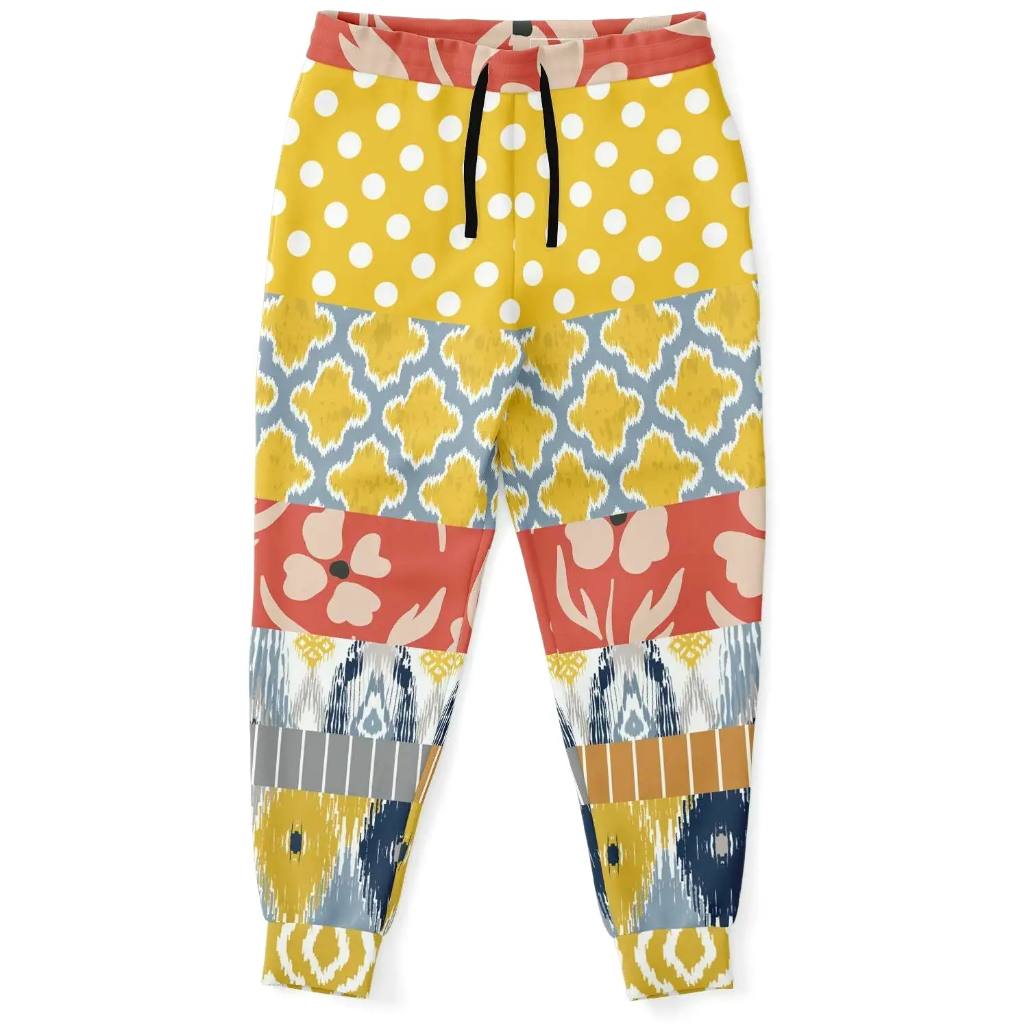 Tallulah Bankhead Yellow Patchwork Unisex Eco-Poly Joggers