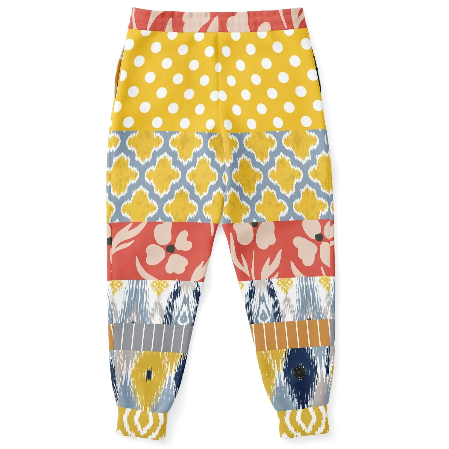 Tallulah Bankhead Yellow Patchwork Unisex Eco-Poly Joggers