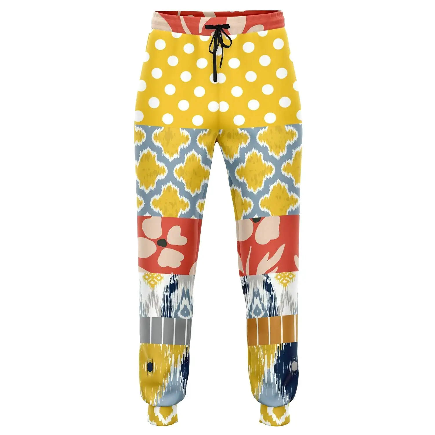 Tallulah Bankhead Yellow Patchwork Unisex Eco-Poly Joggers