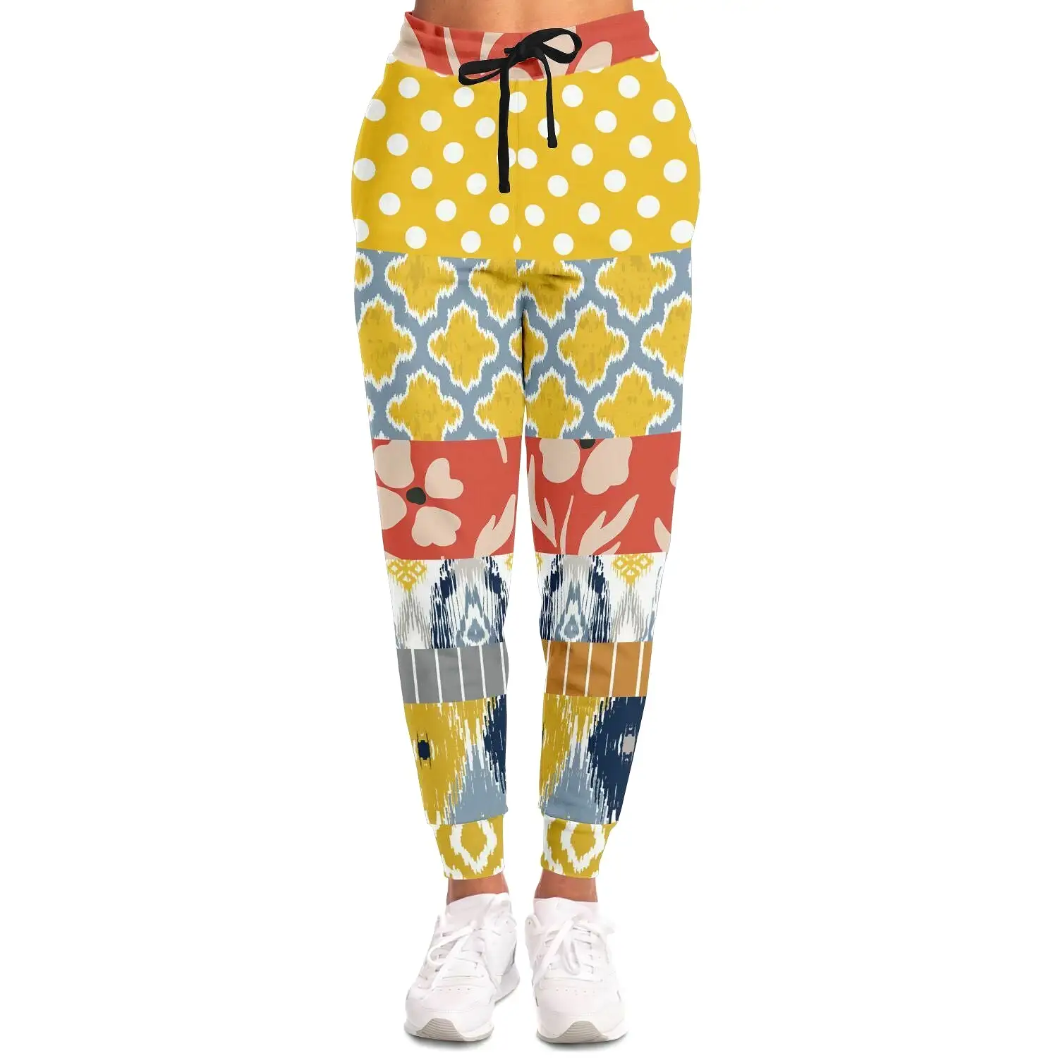 Tallulah Bankhead Yellow Patchwork Unisex Eco-Poly Joggers