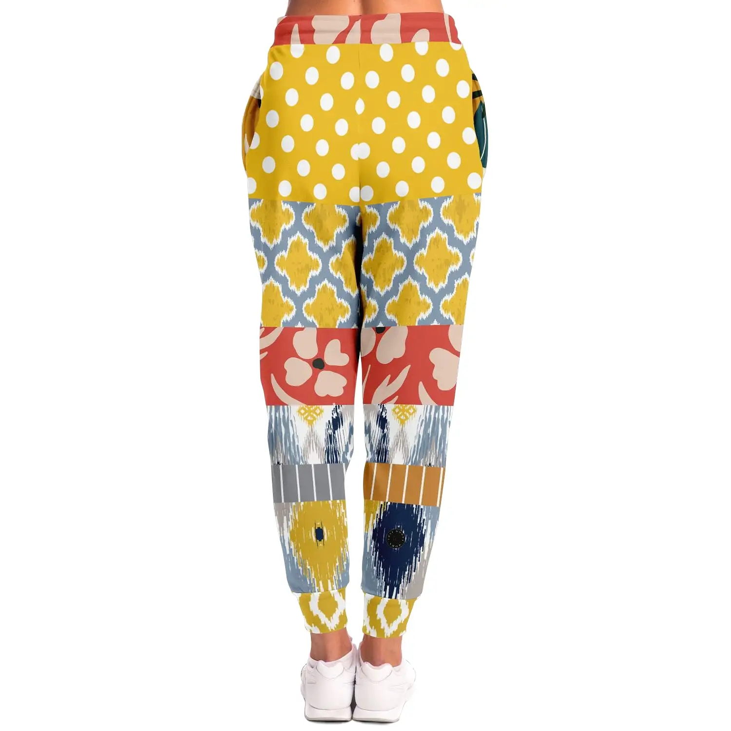 Tallulah Bankhead Yellow Patchwork Unisex Eco-Poly Joggers