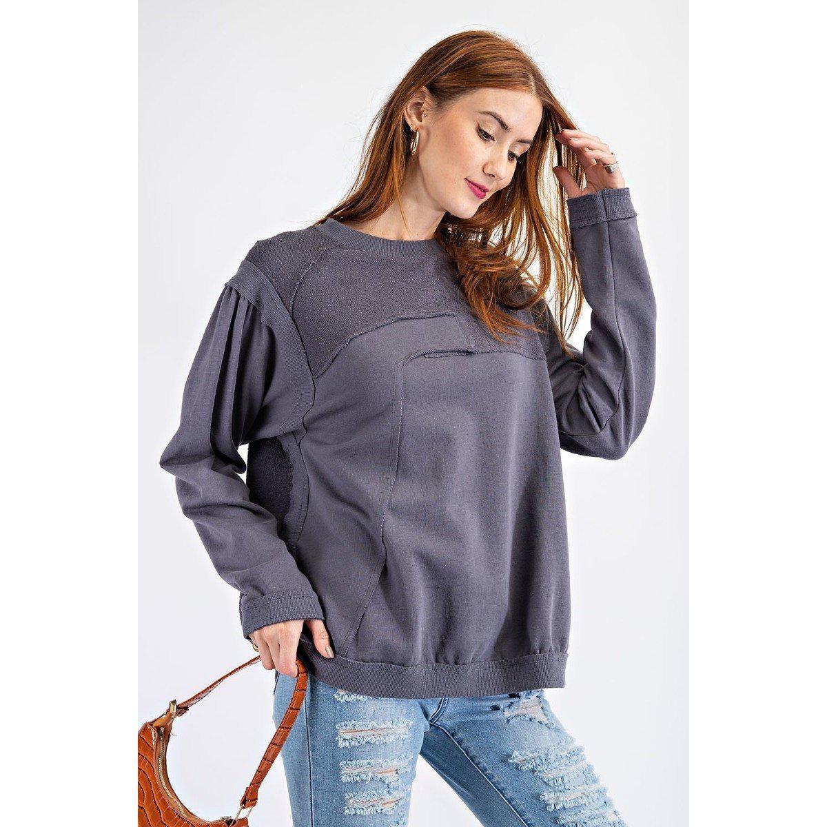 Terry Knit Loose Fit Pullover