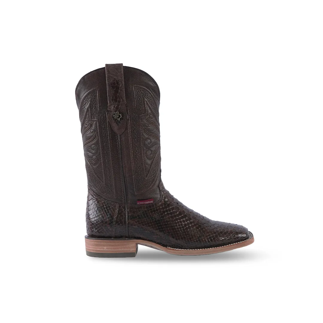 Texas Country Exotic Boot PYTHON CAF LUSTRADO PN30