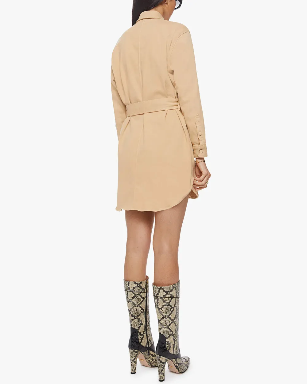 The Cadet Mini Shirt Dress in Sand