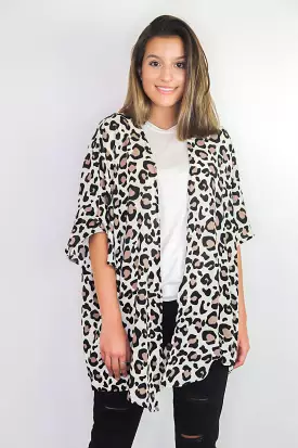 The Sassiest Flowy Leopard Print Kimono