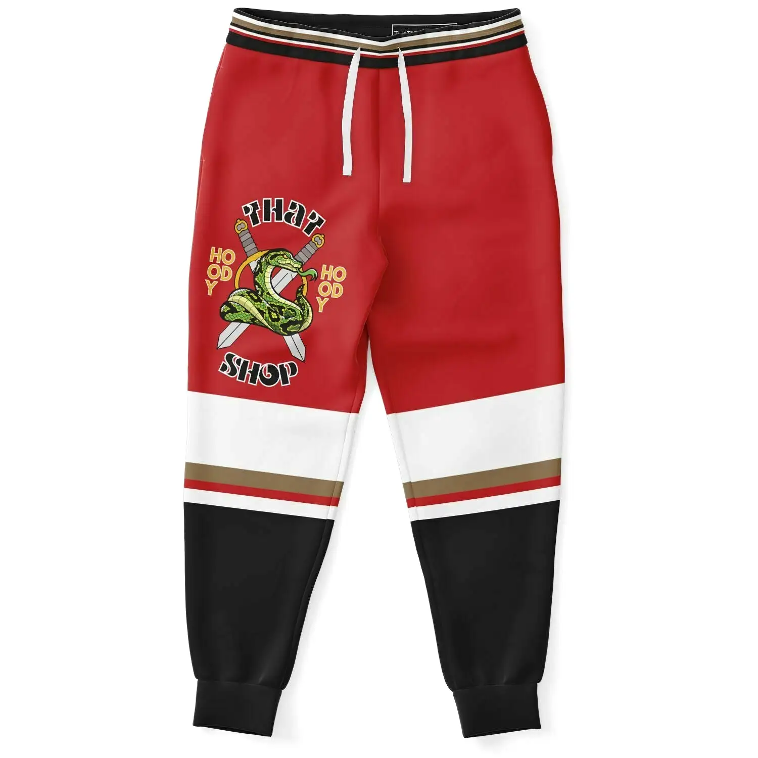 THS Snake Bite Eco-Poly Joggers in Red/White