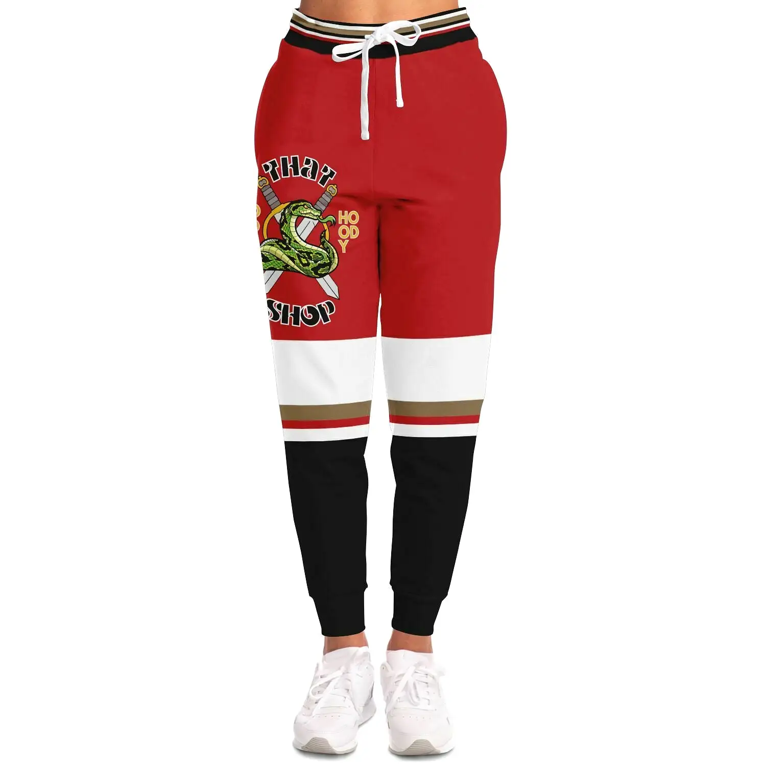 THS Snake Bite Eco-Poly Joggers in Red/White