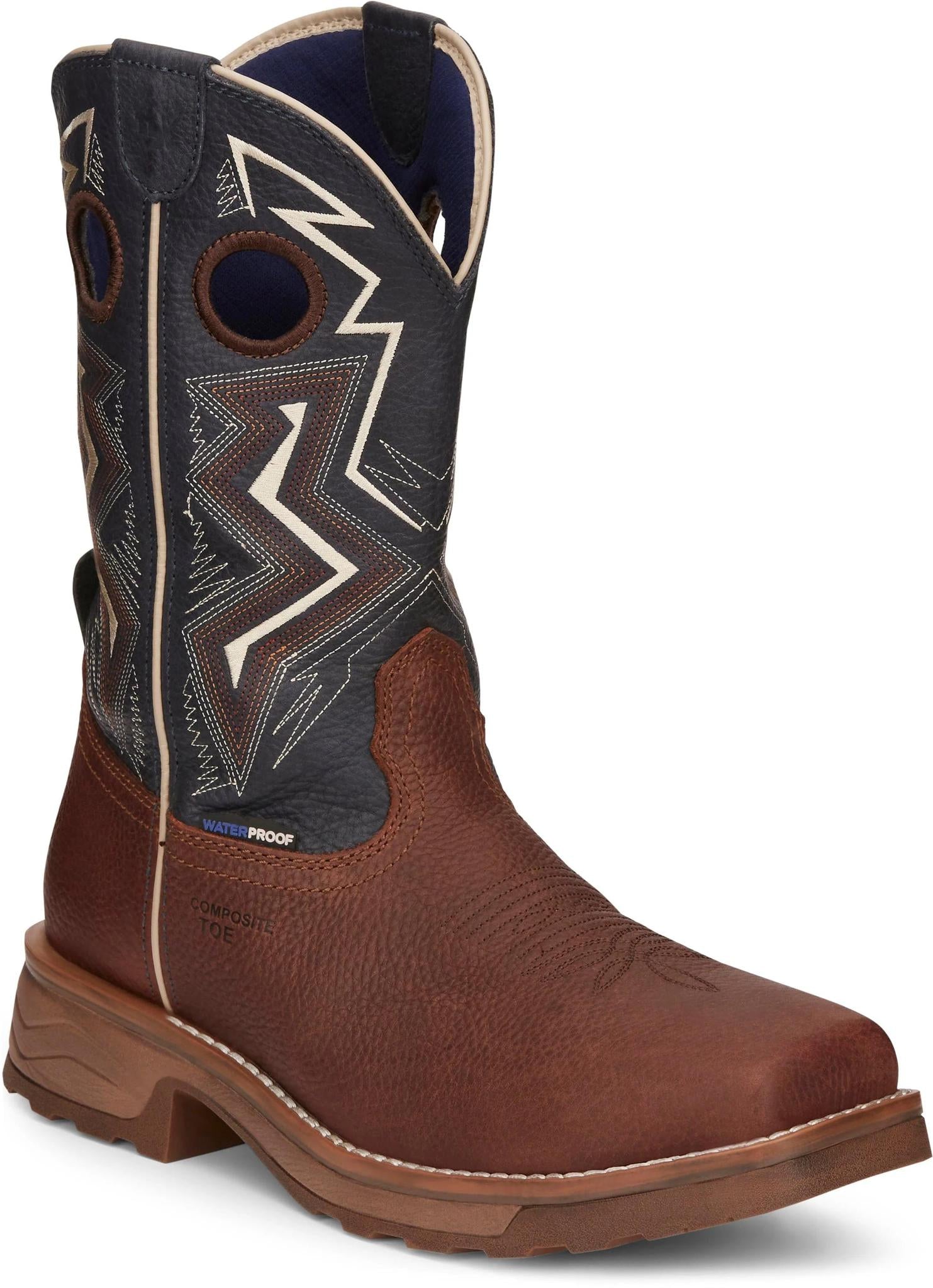 Tony Lama Dark Brown Blue Cowhide