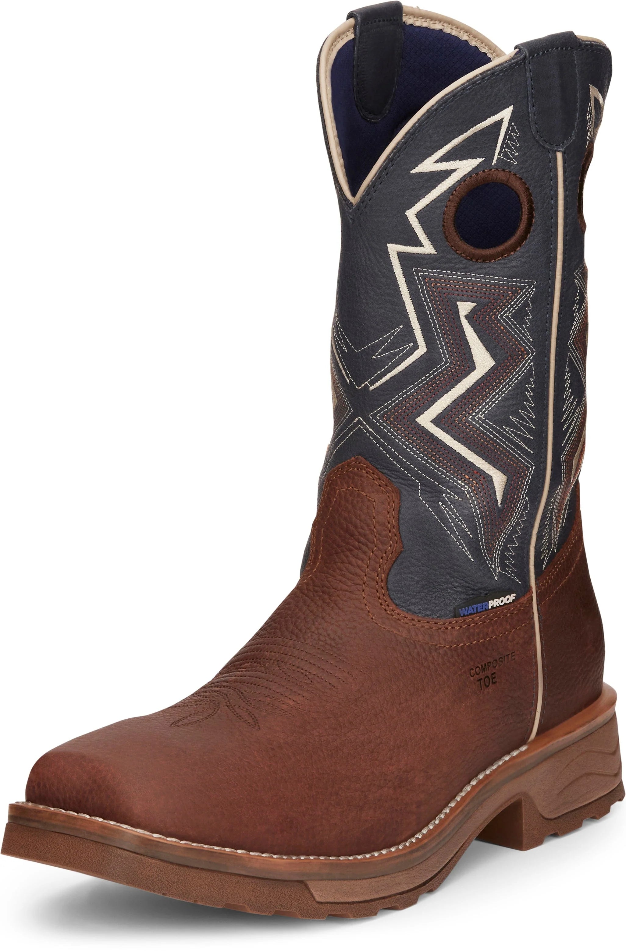 Tony Lama Dark Brown Blue Cowhide