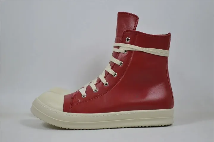 Unisex Luxury Casual Genuine Leather High-top Lace-up Ankle Boots