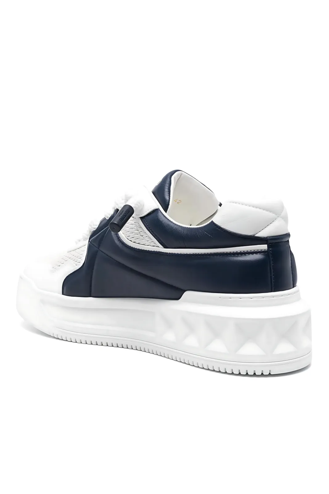 Valentino Garavani Two-tone nappa leather One Stud XL sneakers Blue Navy/white