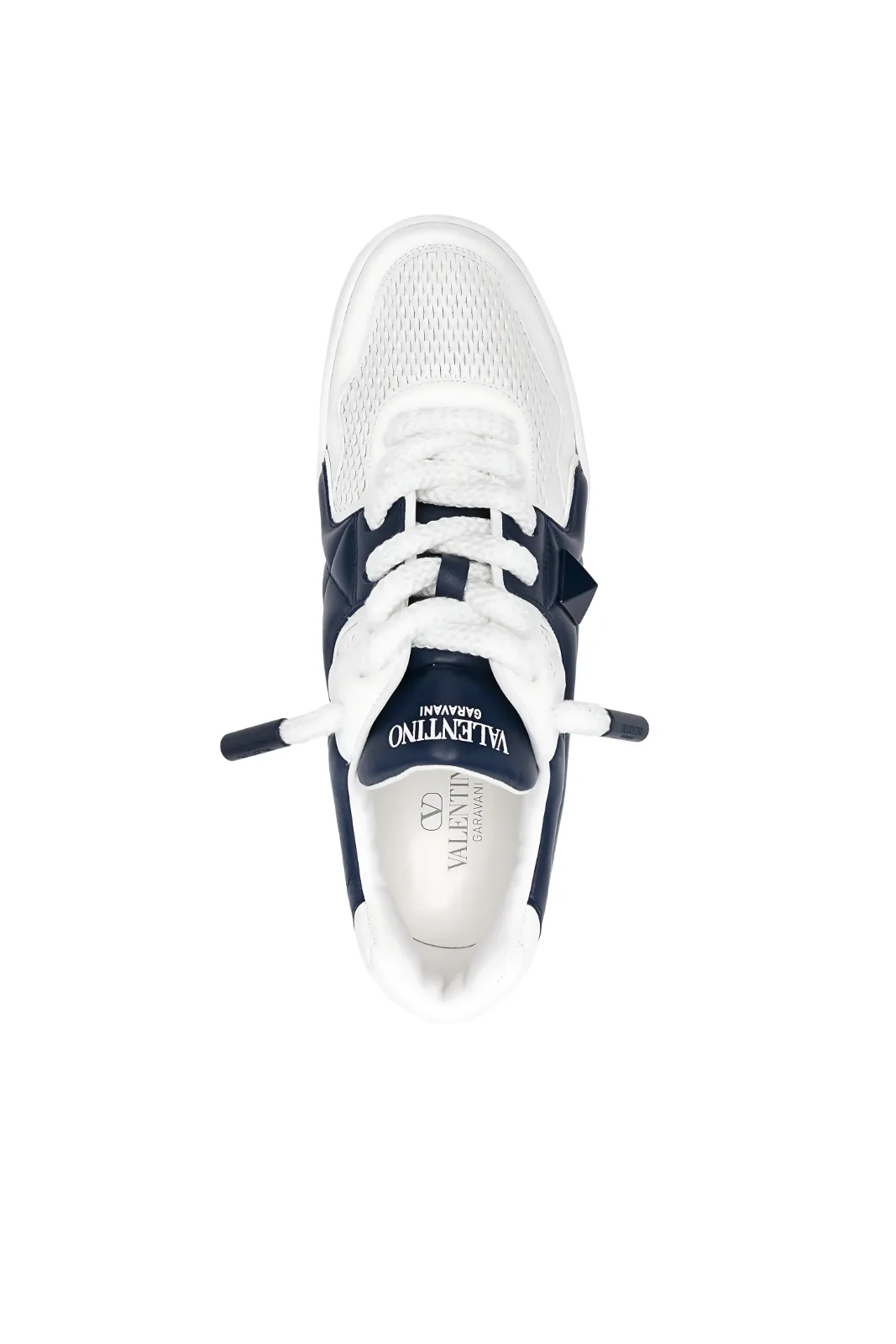 Valentino Garavani Two-tone nappa leather One Stud XL sneakers Blue Navy/white