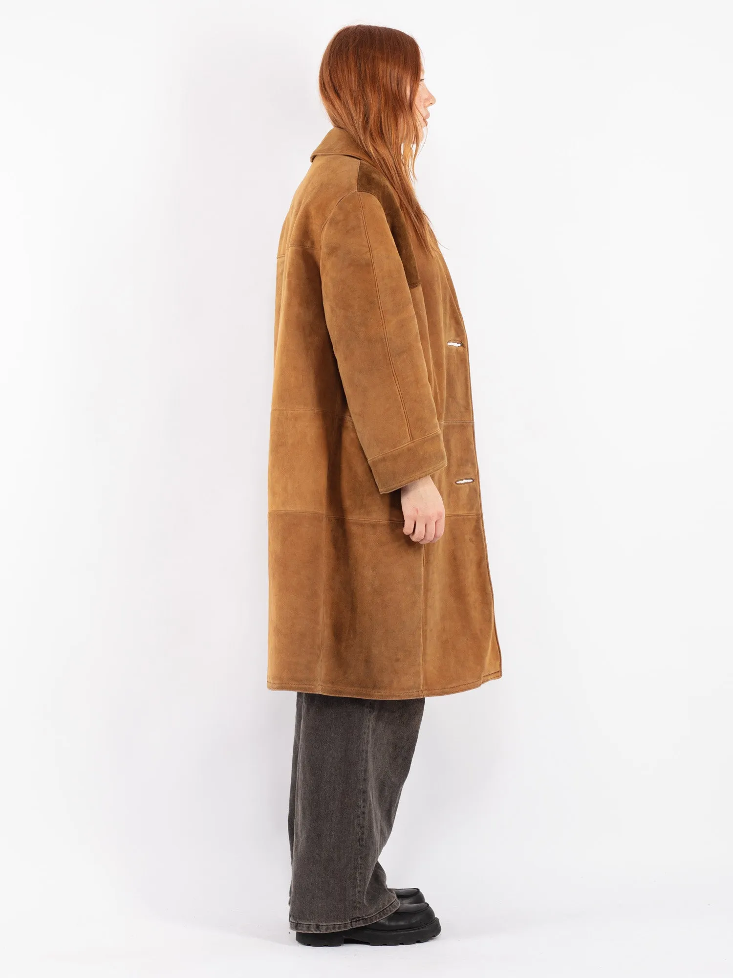 Vintage 70's Women Sheepskin Coat in Brown