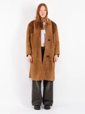 Vintage 70's Women Sheepskin Coat in Brown