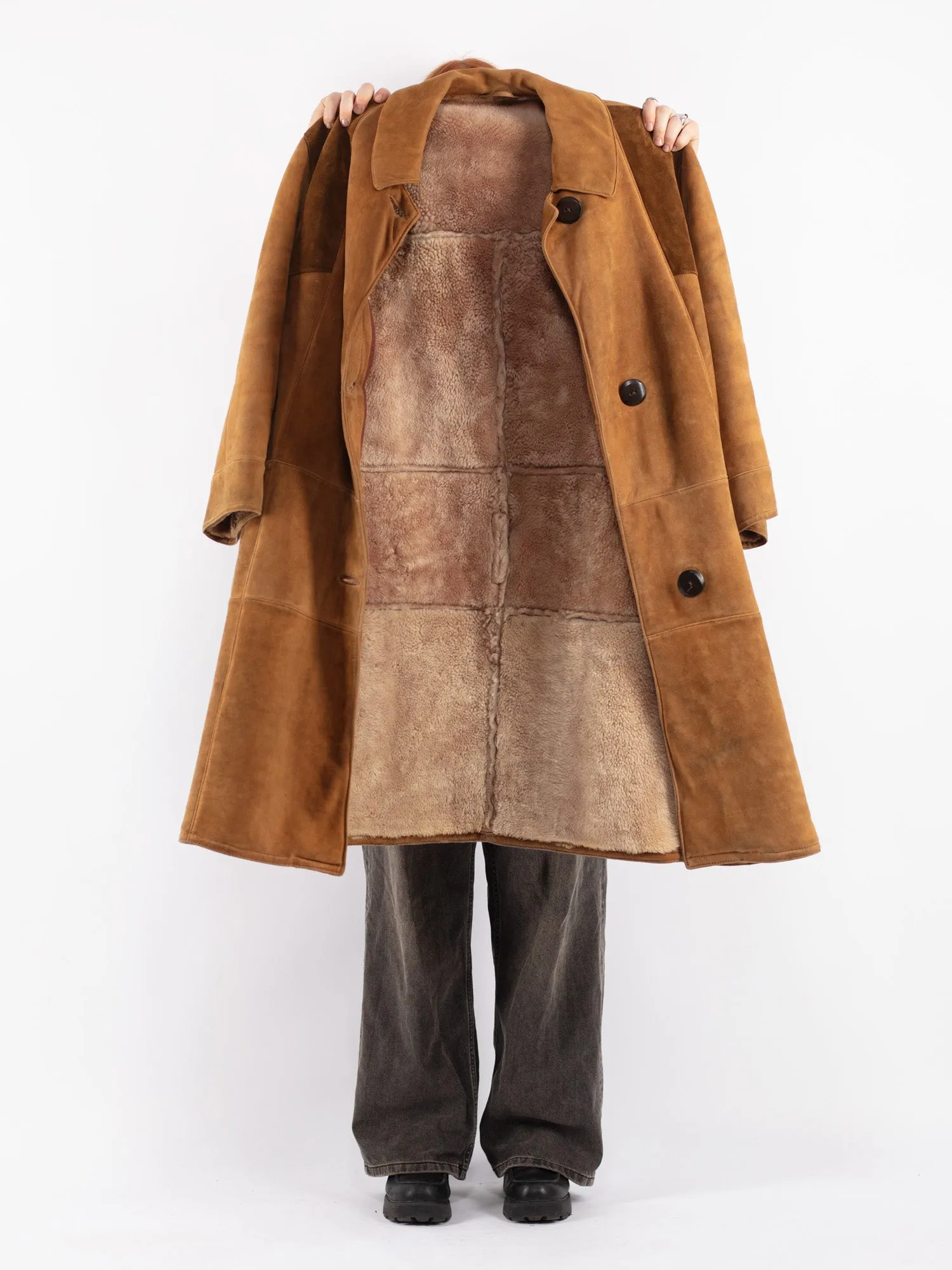 Vintage 70's Women Sheepskin Coat in Brown