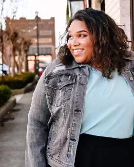 Vintage Washed Denim Jacket PLUS