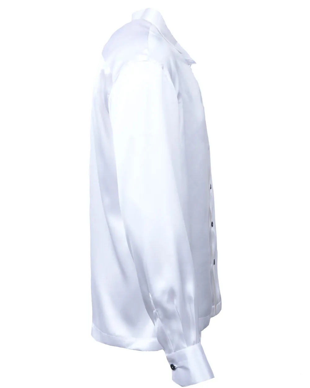 White Long Sleeve Silk Sportshirt